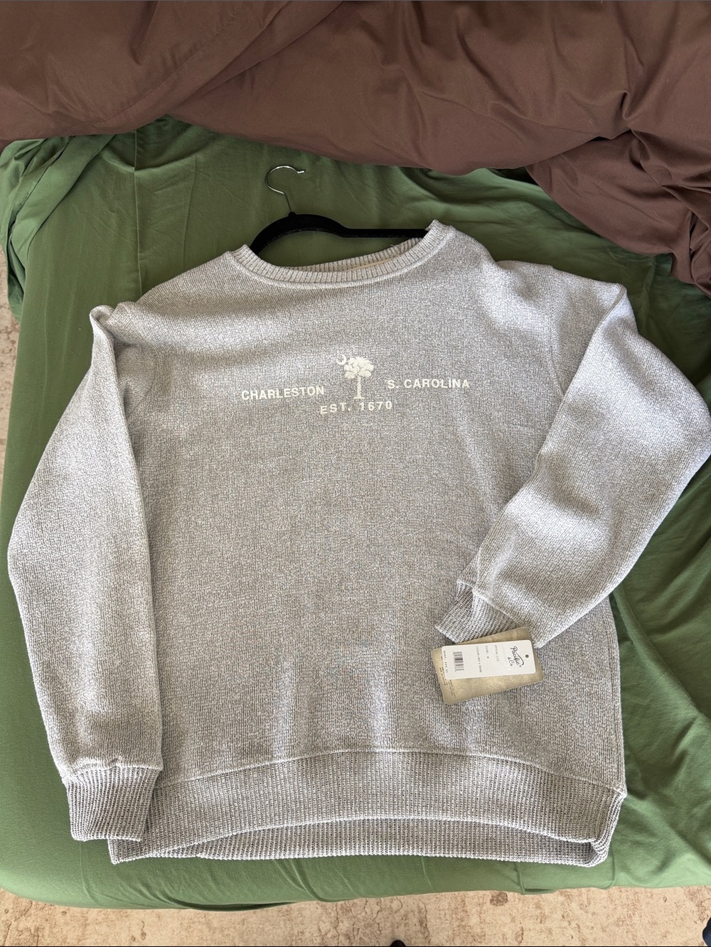 Charleston S. Carolina Crewneck Sweater - Light Gray
